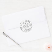 Black & White Whimsical Sun Celestial Verjaardag Ronde Sticker (Envelop)