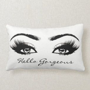 Black White White Eyes Makeup Lash Hallo Kussen