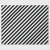 Black White Wide Stripe Holiday Cadeaupapier (Vlak)