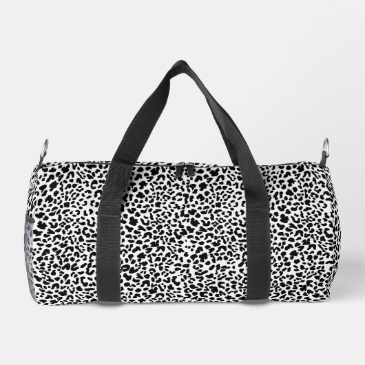 Black & white wild animal print. Snow Leopard Prin Plunjezak (Achterkant)