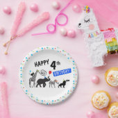 Black White Wild Party Animal Birthday 7" Papieren Bordje (Feest)