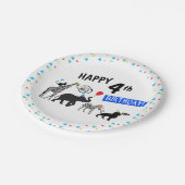 Black White Wild Party Animal Birthday 7" Papieren Bordje (Gekanteld)
