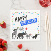 Black White Wild Party Animal Verjaardag Luncheon Servet (Insitu)