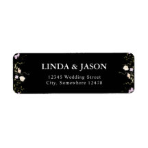 Black & White Wildflowers Wedding Retouradres