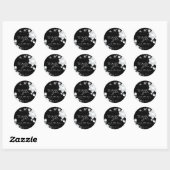 Black White Winter Floral Weddenschap Bedankt Ronde Sticker (Vel)