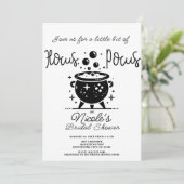 Black White Witch Cauldron Halloween Vrijgezellenf Kaart (Staand voorkant)