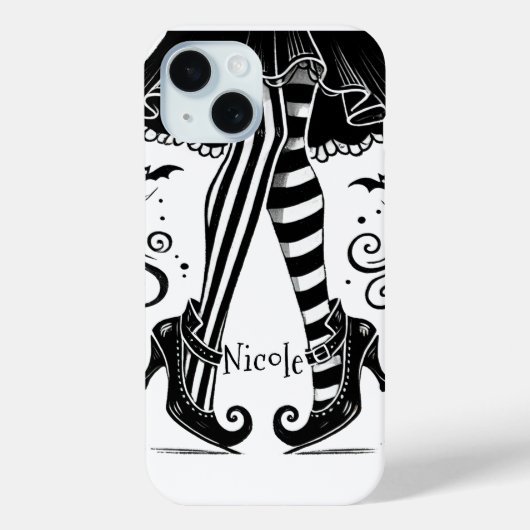 Black & White Witch Legs Whimsical Halloween Party Case-Mate iPhone Case (Achterkant)