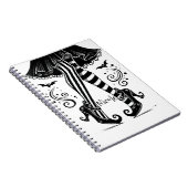 Black & White Witch Legs Whimsical Halloween Party Notitieboek (Rechterzijde)