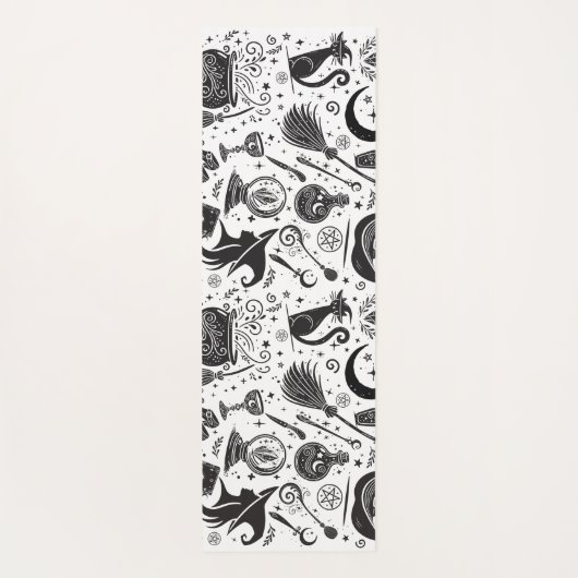 Black & White Witch Legs Whimsical Halloween Yogamat (Achterkant)