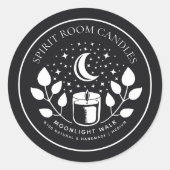 Black & White Witchy Apothecary Candle Label (Voorkant)