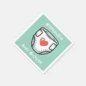 Black & White with a Red Heart Baby Diaper Servet (Hoek)