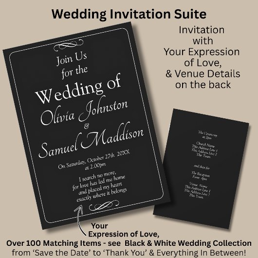 Black & White with Infinity Scroll Wedding Suite, Kaart