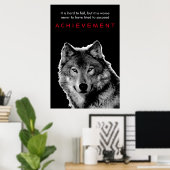 Black & White Wolf Achievement Poster (Thuiskantoor)