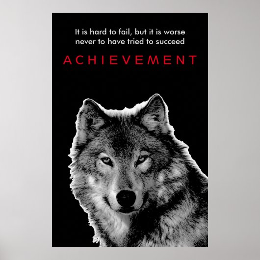 Black & White Wolf Achievement Poster (Voorkant)