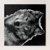 Black & White Wolf Artwork - Wild Animals Legpuzzel (Horizontaal)