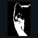 Black & White Wolf Eye Pop Art Poster<br><div class="desc">Digitaal kunstwerk - Wolf Head Computer Animal Art - College Pop Art - Wild Big Animals Computer Afbeeldingen</div>