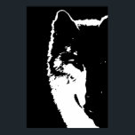 Black & White Wolf Eye Pop Art Poster<br><div class="desc">Digitaal kunstwerk - Wolf Head Computer Animal Art - College Pop Art - Wild Big Animals Computer Afbeeldingen</div>