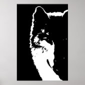 Black & White Wolf Eye Pop Art Poster (Voorkant)