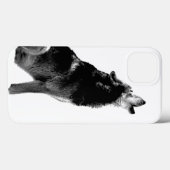 Black & White Wolf Howling bij Moon Case-Mate iPhone Case (Achterkant (horizontaal))