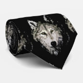 Black & White Wolf Stropdas (Opgerold)