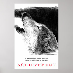 Black White Wolf, uniek Motivatie Poster