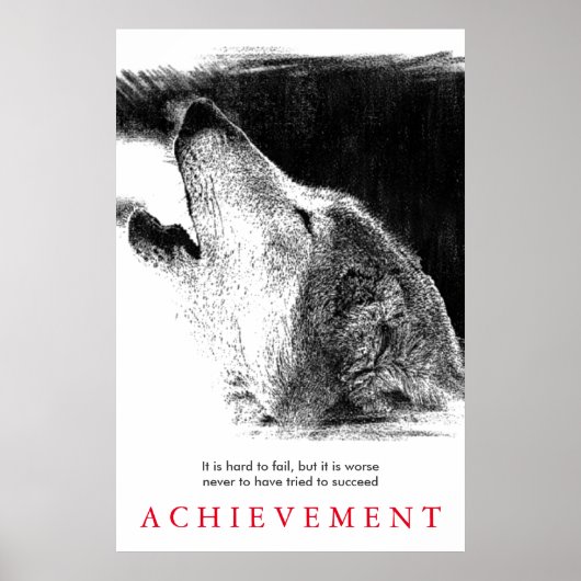 Black White Wolf, uniek Motivatie Poster (Voorkant)