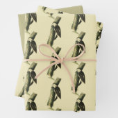 Black & White Woodpecker Inpakpapier Vel (In situ)