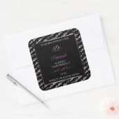 Black White Word Art Product Labels Paars hart (Envelop)