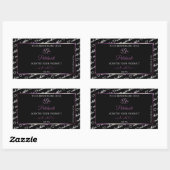 Black White Word Art Product Labels Paars hart (Vel)