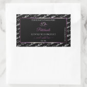 Black White Word Art Product Labels Paars hart (Tas)