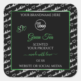 Black White Word Cloud Green Product Labels Logo
