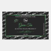 Black White Word Cloud Green Product Labels Logo (Voorkant)
