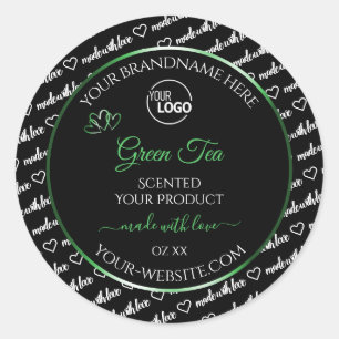 Black White Word Cloud Green Product Labels Logo