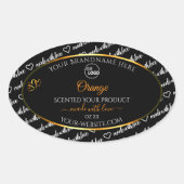Black White Word Cloud Oranje Product Label Logo (Voorkant)