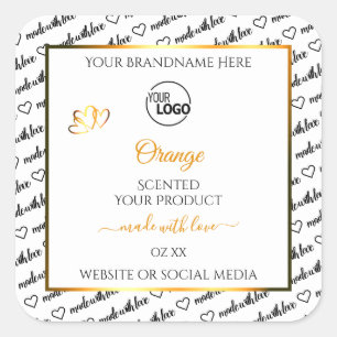 Black White Word Cloud Oranje Product Labels Logo