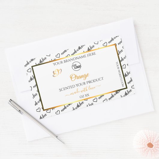 Black White Word Cloud Oranje Product Labels Logo (Envelop)