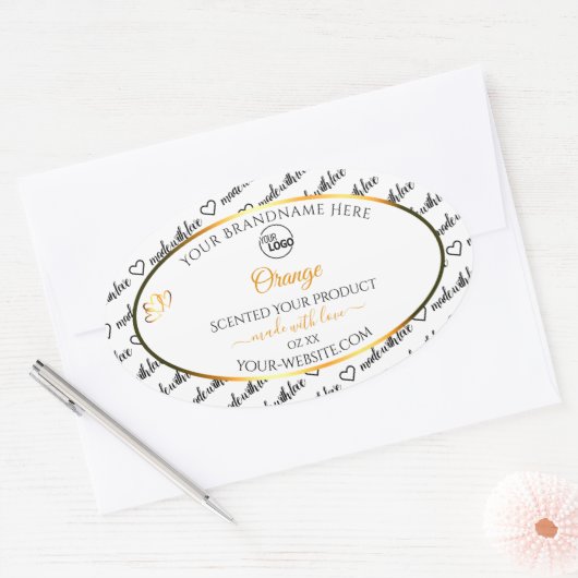 Black White Word Cloud Oranje Product Labels Logo (Envelop)