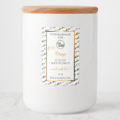 Black White Word Cloud Oranje Product Labels Logo Voedselcontainer Etiket (Voorkant)