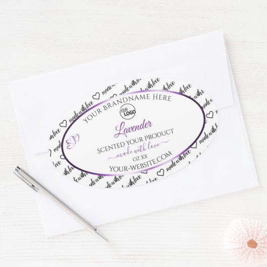 Black White Word Cloud Paars Product Labels Logo (Envelop)