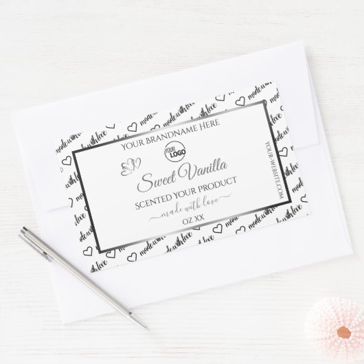 Black White Word Cloud Silver Product Labels Logo (Envelop)