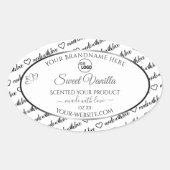 Black White Word Cloud Silver Product Labels Logo (Voorkant)