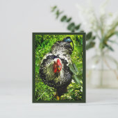Black White Wyandotte Rooster Bird Green Briefkaar Briefkaart (Staand voorkant)