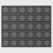 Black White Xmas Holiday Kerstmis Snowflake Cadeaupapier (Vlak)