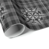 Black White Xmas Holiday Kerstmis Snowflake Cadeaupapier (Rol Hoek)