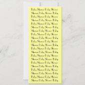 Black White Yellow Peacock Feathers Baby shower Kaart (Achterkant)