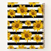 Black White Yellow Sunflower bijen Ladybugs Notitieboek (Achterkant)