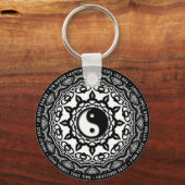 Black White Yin Yang Mandala Dagelijkse Herinnerin Sleutelhanger (Achterkant)