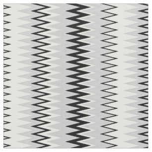 Black & White Zag Zag Pattern Stripes Stof