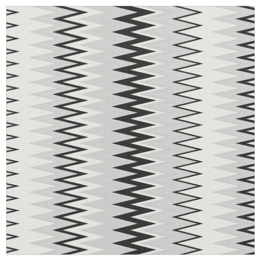 Black & White Zag Zag Pattern Stripes Stof (Close Up)