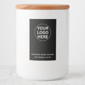 Black & White Zakelijke Logo & Tekst Promotionele Voedselcontainer Etiket (Voorkant)